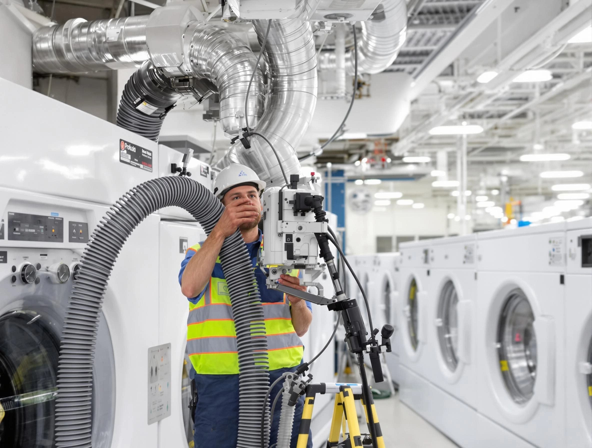South Fayette Dryer Vent Cleaning team performing commercial-grade dryer vent cleaning at a business facility in South Fayette