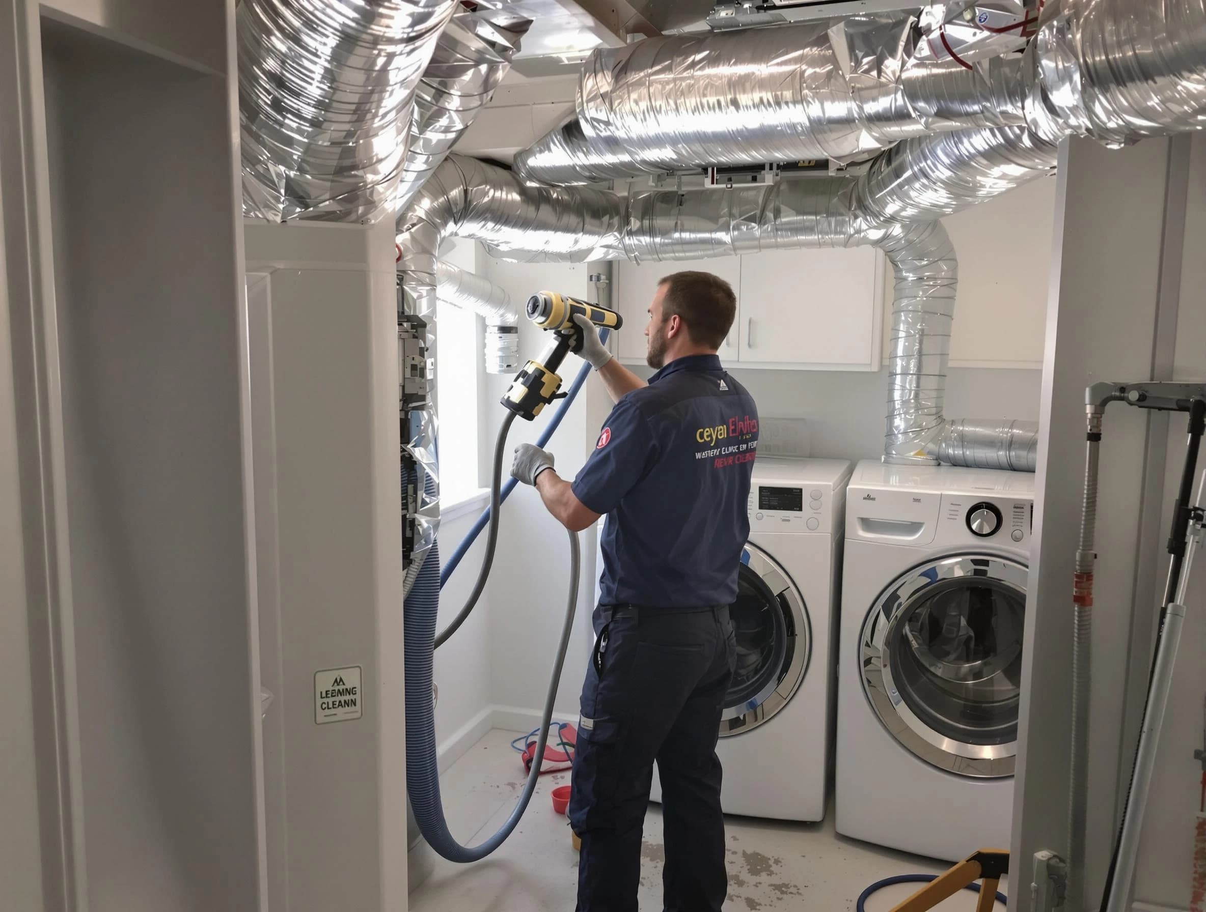 South Fayette Dryer Vent Cleaning specialist using advanced equipment for thorough duct cleaning in South Fayette
