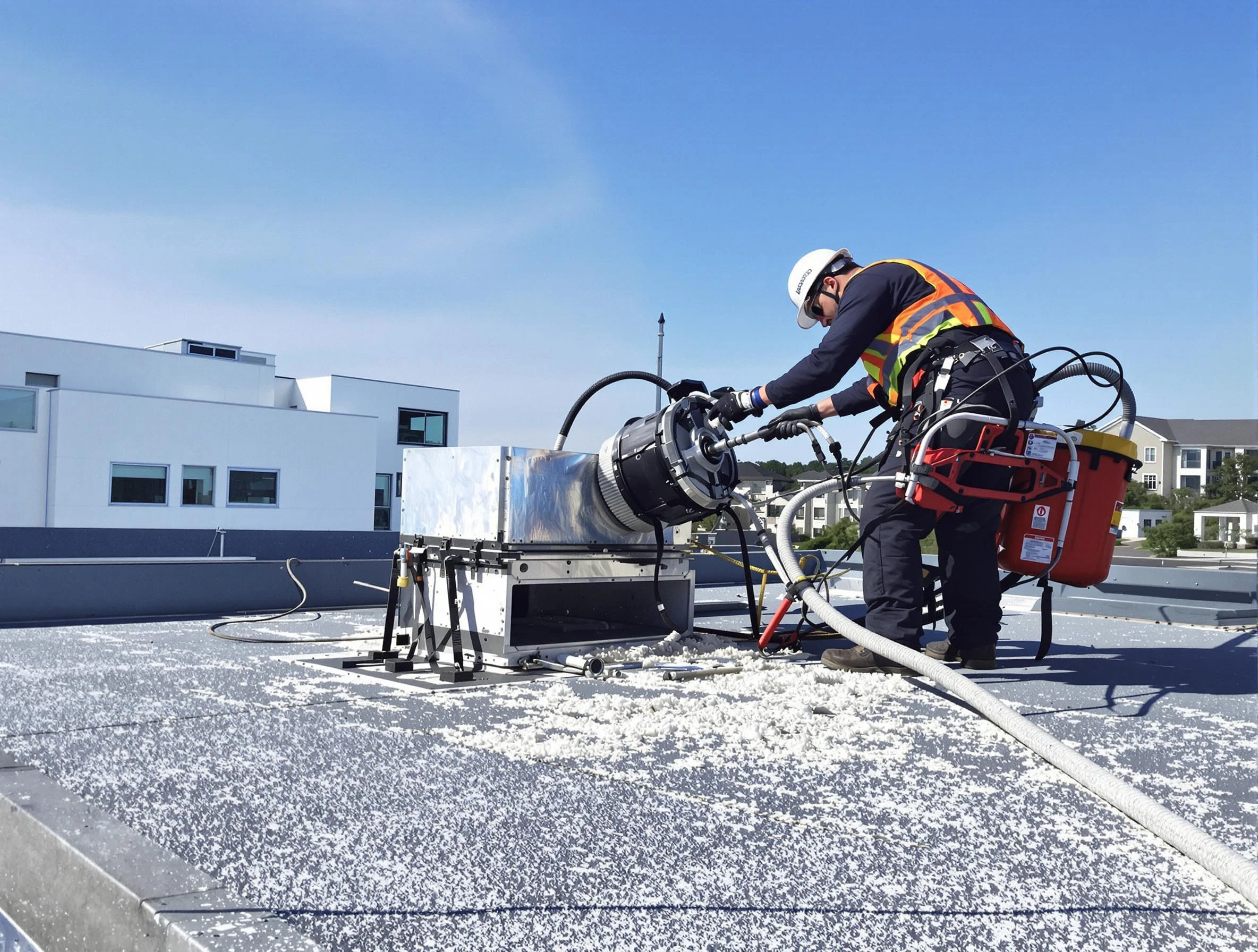 Cleaning Dryer Vent On Roof in South Fayette