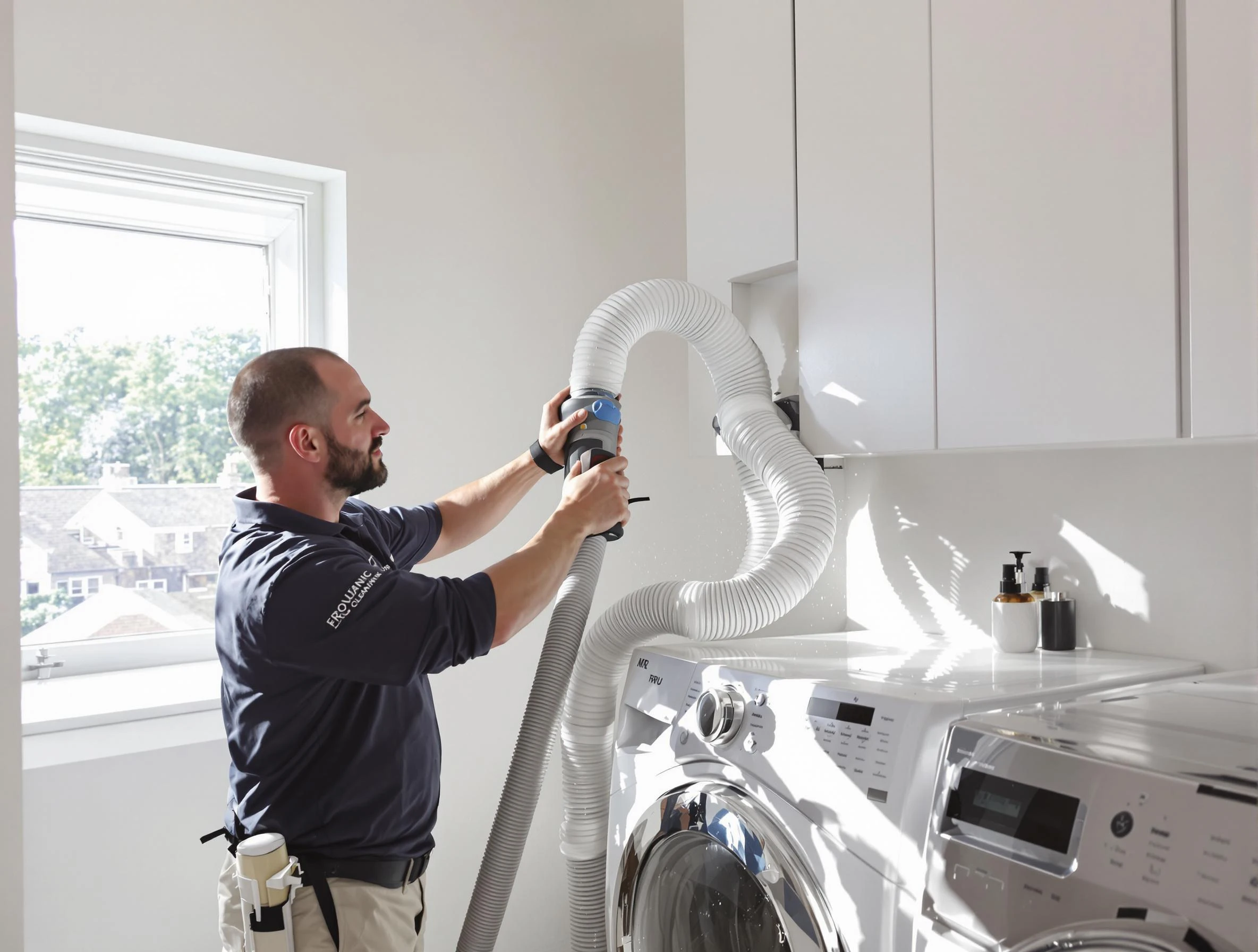 Certified South Fayette Dryer Vent Cleaning technician performing dryer vent cleaning in South Fayette